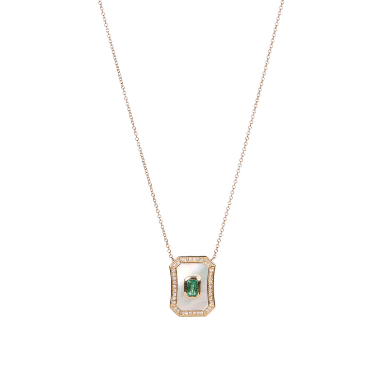 Shield Necklace - Emerald