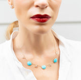 Turquoise and Diamond Station Necklace