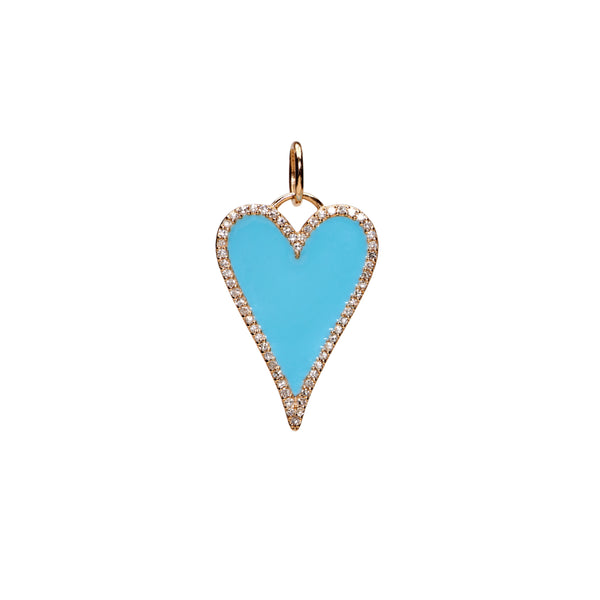 Diamond Turquoise Gemstone Heart Necklace – VASILEA